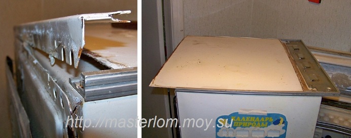 Разборка холодильника ОКА - снятие верхней крышки